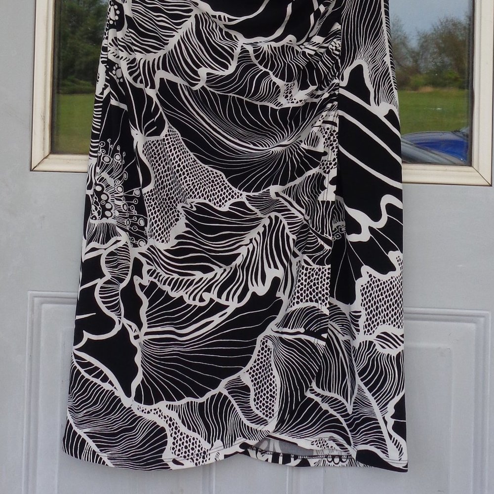evan picone dress abstract print dress w stretch casual party size 4 - Picture 8 of 14